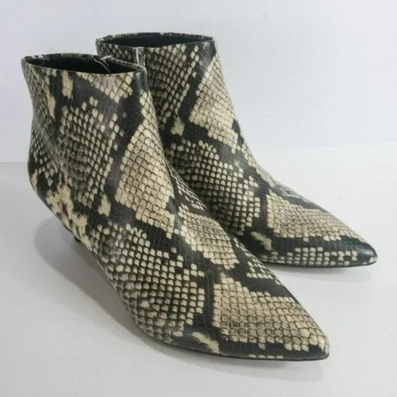 Circus by Sam Edelman Kirby Booties Embossed Pointed-toe Cashmere Snake Print -7 - Picture 1 of 4